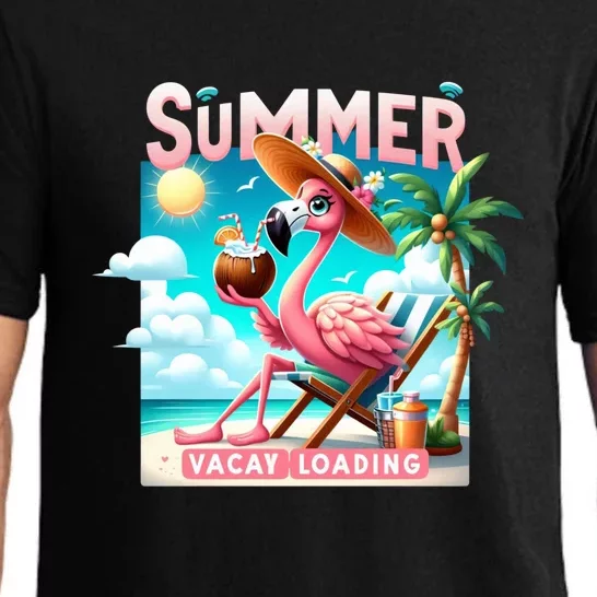 Summer Vacay Loading Hello Summer Cute Flamingo Vacation Gift Pajama Set