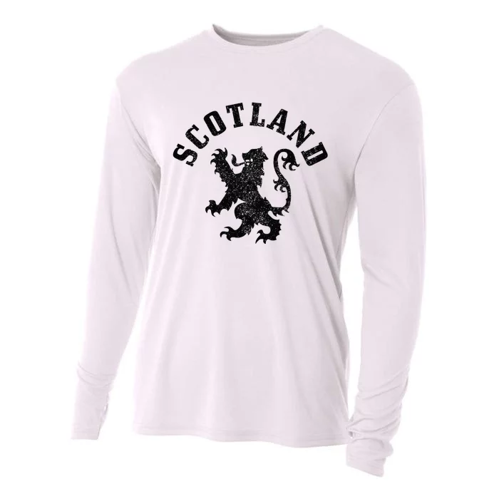 Scotland Vintage Lion Scottish Pride Gift UK Cooling Performance Long Sleeve Crew