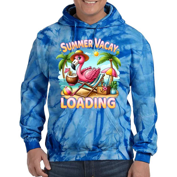 Summer Vacay Loading Cute Flamingo Family Trip Hello Summer Meaningful Gift Tie Dye Hoodie