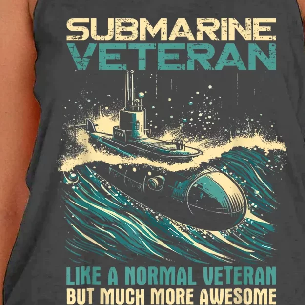 Submarine Veteran Like Normal Veteran But Much More Awesome Women's Knotted Racerback Tank