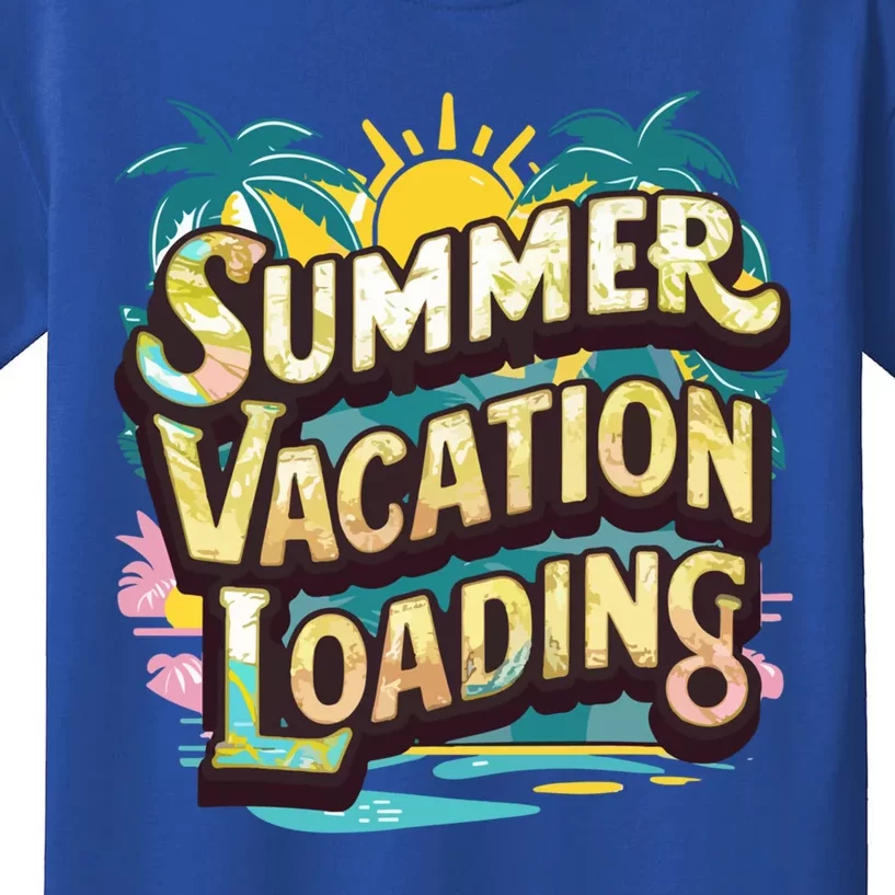 Summer Vacation Loading Funny Beach Lover Summer Family Gift Kids T-Shirt