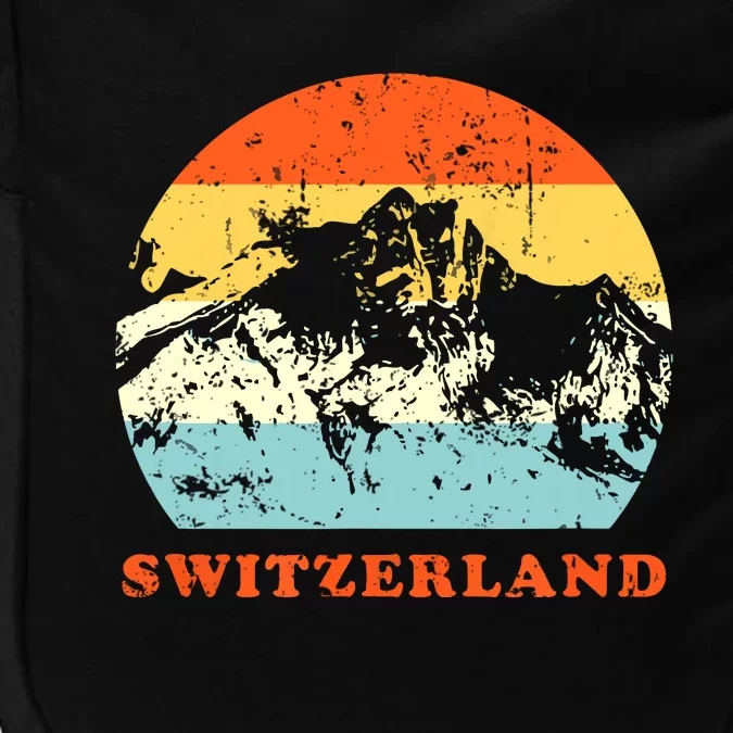 Switzerland Vintage Mountains Swiss Souvenir Gift Impact Tech Backpack