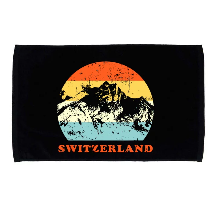 Switzerland Vintage Mountains Swiss Souvenir Gift Microfiber Hand Towel