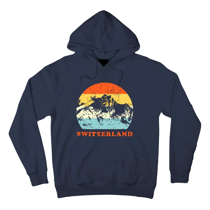 Switzerland Vintage Mountains Swiss Souvenir Gift Hoodie