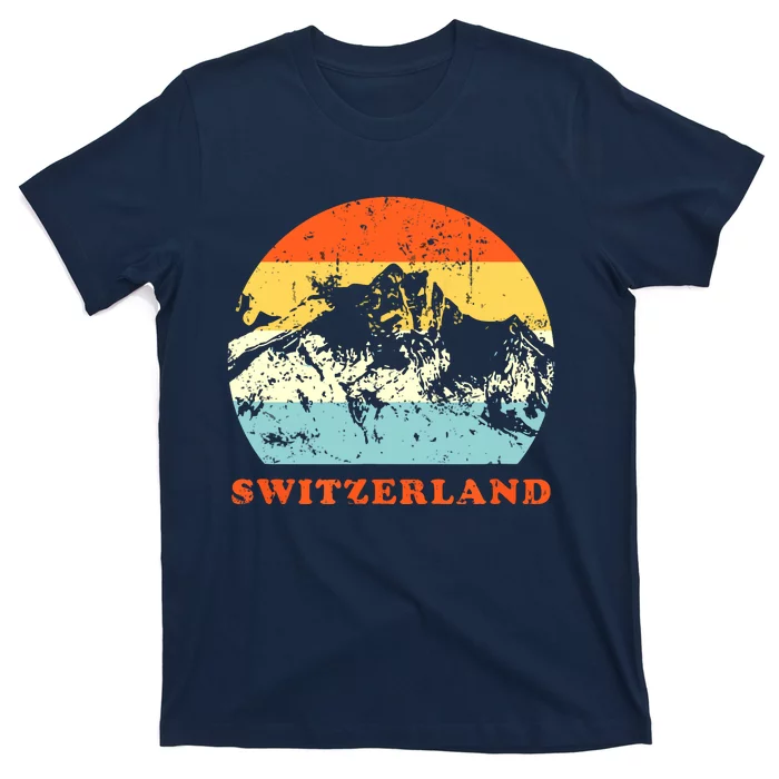 Switzerland Vintage Mountains Swiss Souvenir Gift T-Shirt