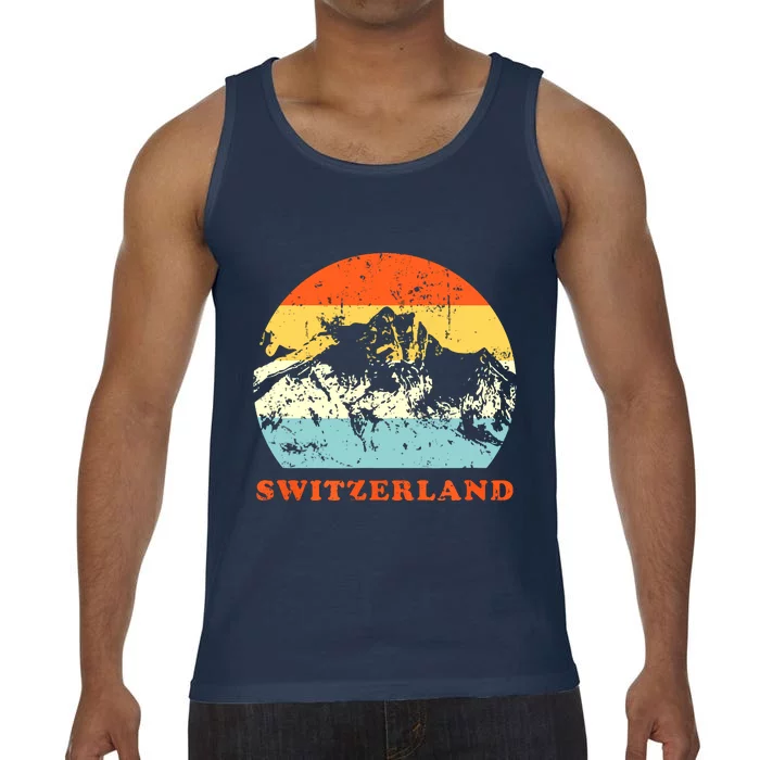 Switzerland Vintage Mountains Swiss Souvenir Gift Comfort Colors® Tank Top