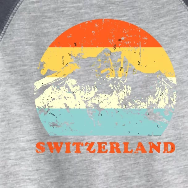 Switzerland Vintage Mountains Swiss Souvenir Gift Toddler Fine Jersey T-Shirt