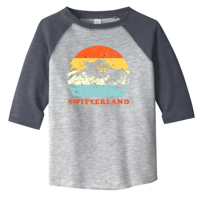 Switzerland Vintage Mountains Swiss Souvenir Gift Toddler Fine Jersey T-Shirt