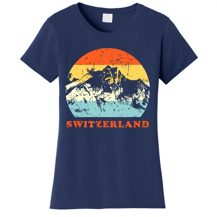 Switzerland Vintage Mountains Swiss Souvenir Gift Women's T-Shirt