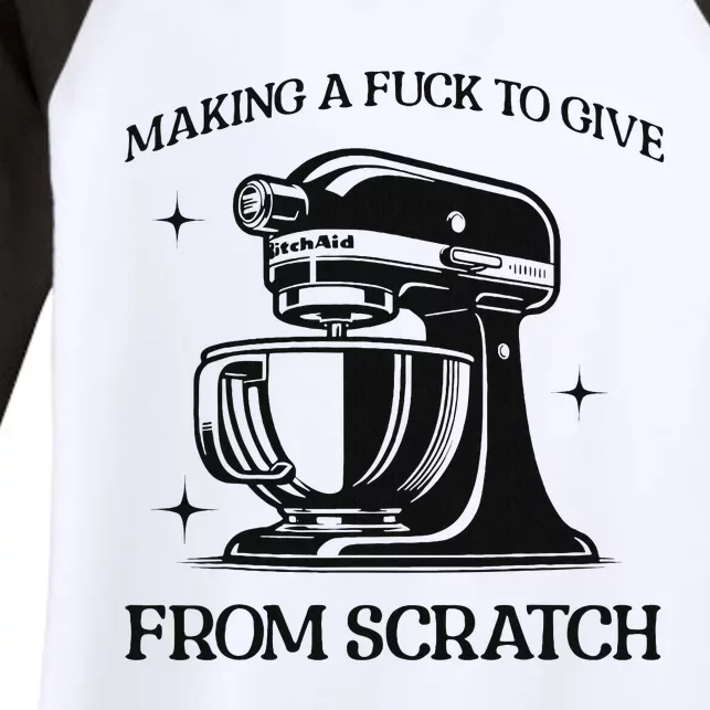 Sarcastic Vulgar Making A Fuck To Give Women's Tri-Blend 3/4-Sleeve Raglan Shirt