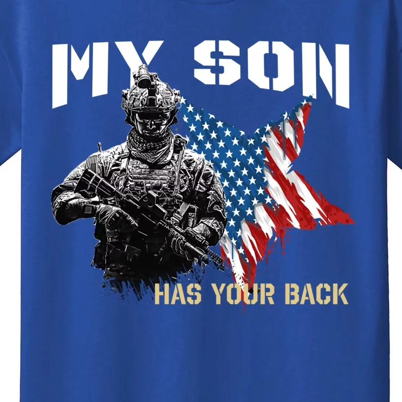 Soldier Veteran My Son Has Your Back Gift Kids T-Shirt