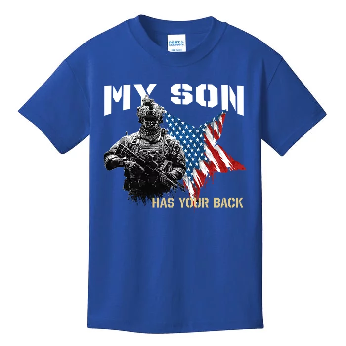 Soldier Veteran My Son Has Your Back Gift Kids T-Shirt