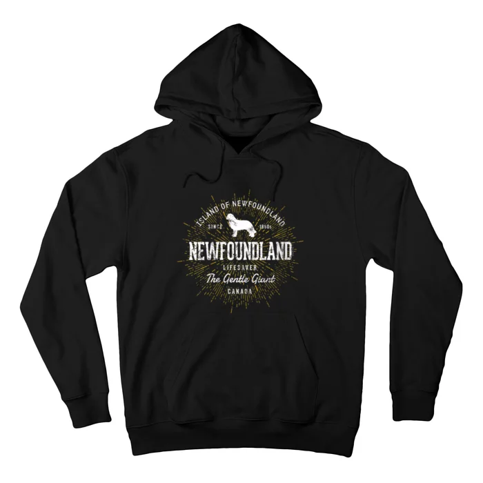 S Vintage Newfie For Dog Lovers Newfoundland Vneck Hoodie