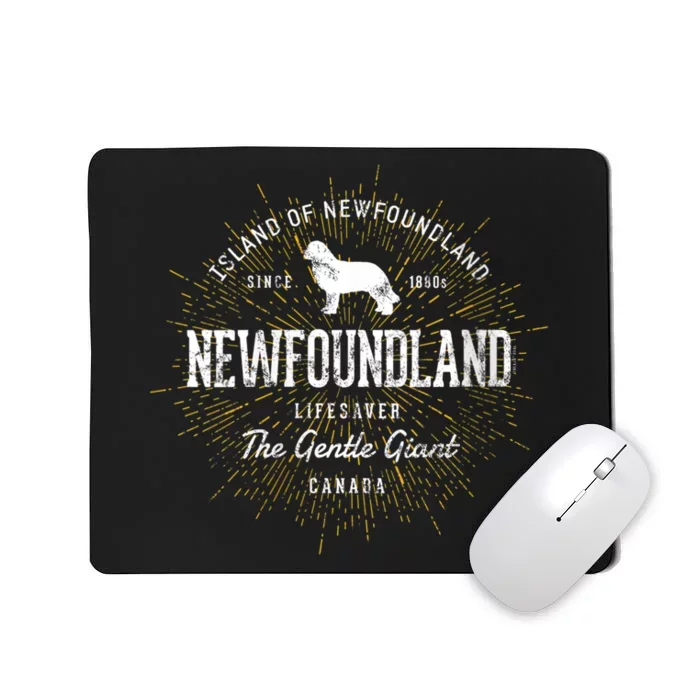 S Vintage Newfie For Dog Lovers Newfoundland Vneck Mousepad