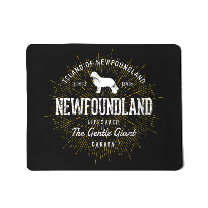 S Vintage Newfie For Dog Lovers Newfoundland Vneck Mousepad