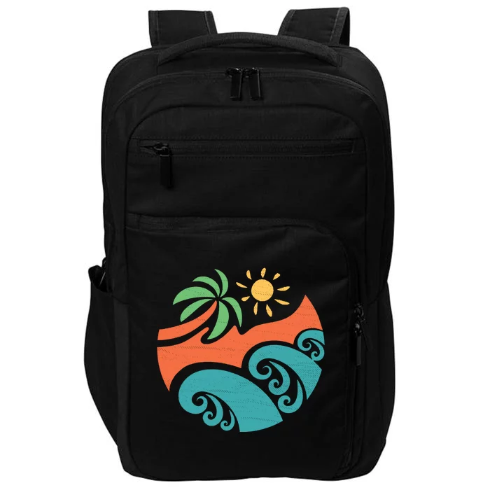 Summer Vacation Ocean Waves Impact Tech Backpack