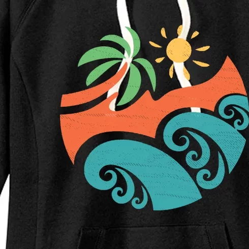 Summer Vacation Ocean Waves Women's Fleece Hoodie