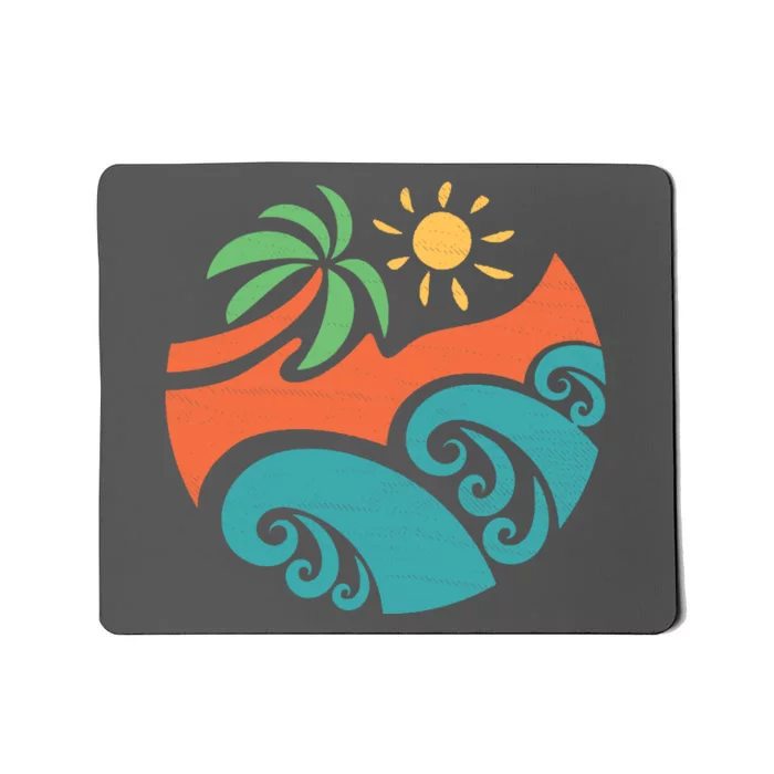 Summer Vacation Ocean Waves Mousepad