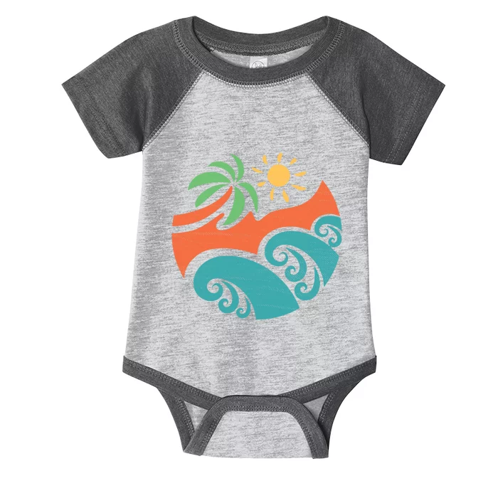 Summer Vacation Ocean Waves Infant Baby Jersey Bodysuit