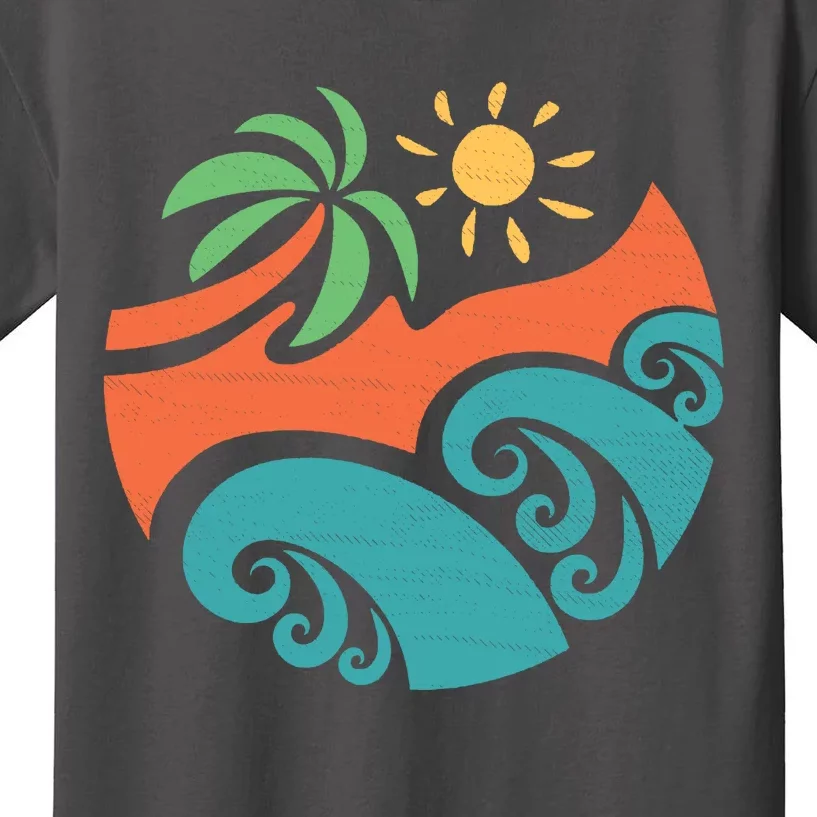 Summer Vacation Ocean Waves Kids T-Shirt