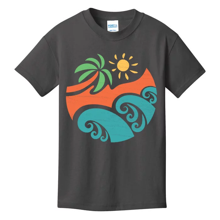 Summer Vacation Ocean Waves Kids T-Shirt