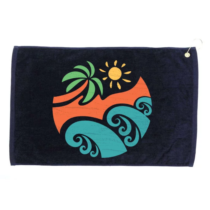 Summer Vacation Ocean Waves Grommeted Golf Towel