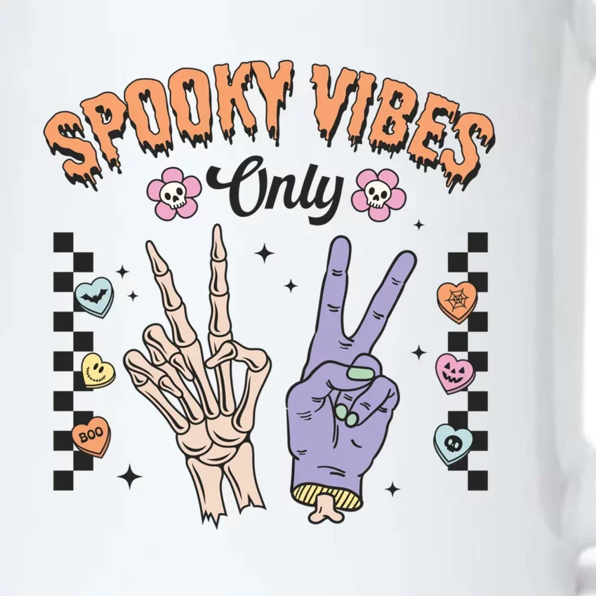 Spooky Vibes Only Skeleton Bone Hand Halloween Gift Black Color Changing Mug