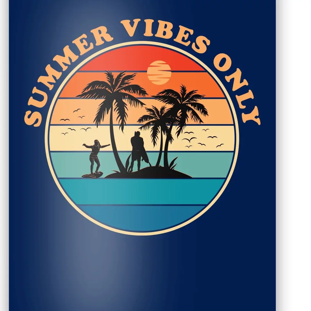 Summer Vibes Only Retro Beach Sunset Poster