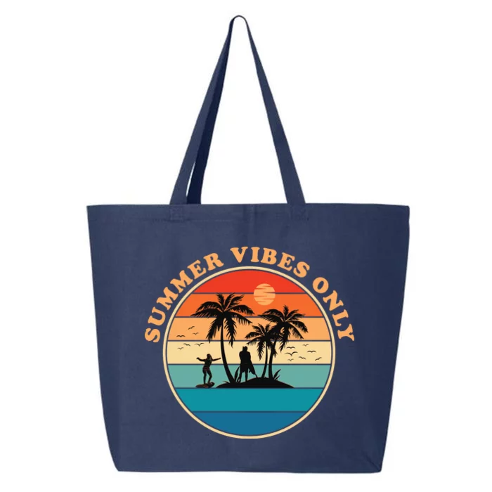 Summer Vibes Only Retro Beach Sunset 25L Jumbo Tote