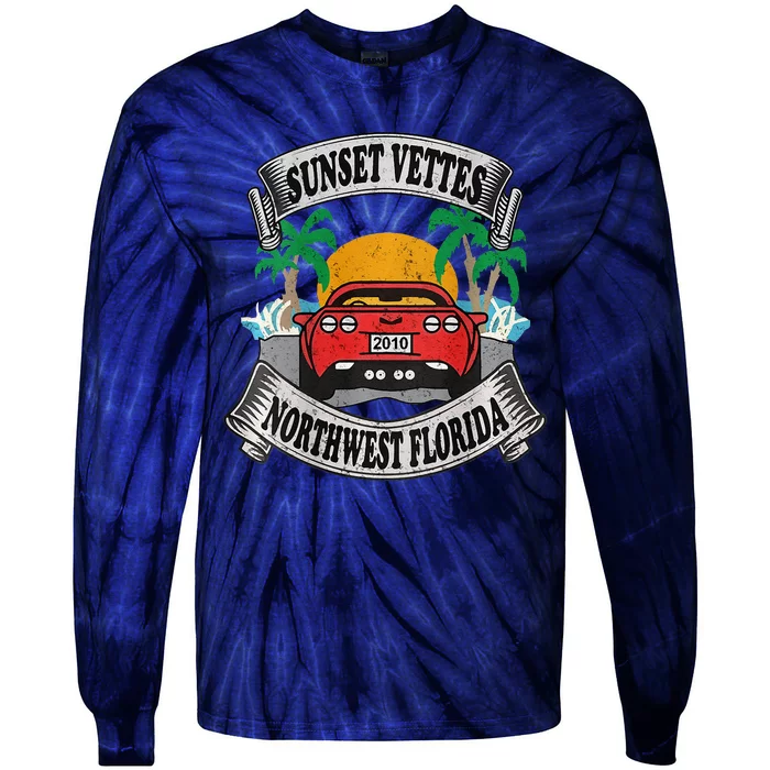 Sunset Vettes Of Northwest Florida Tie-Dye Long Sleeve Shirt