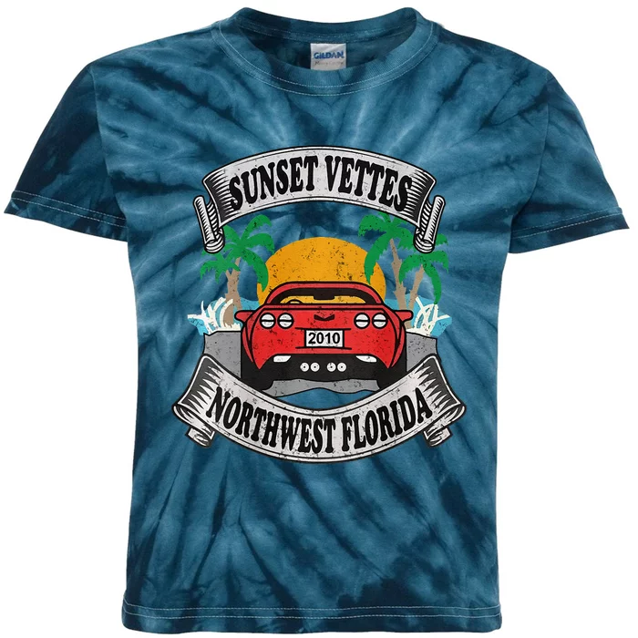 Sunset Vettes Of Northwest Florida Kids Tie-Dye T-Shirt