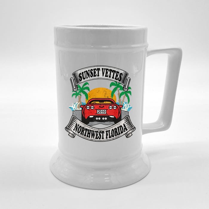 Sunset Vettes Of Northwest Florida Front & Back Beer Stein