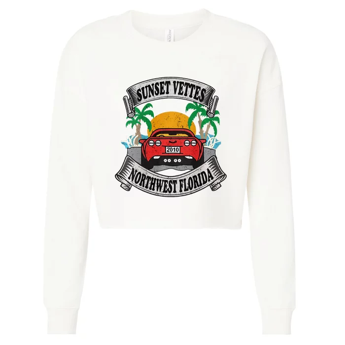 Sunset Vettes Of Northwest Florida Cropped Pullover Crew