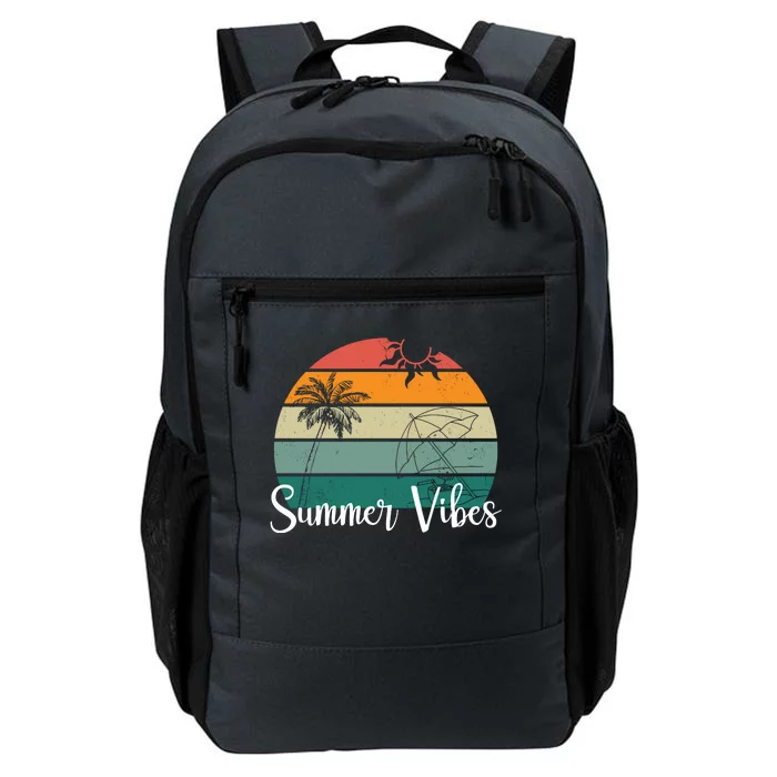 Summer Vibes Palm Trees Retro Sunset Daily Commute Backpack