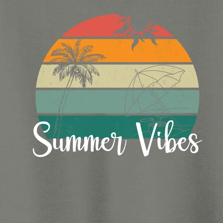 Summer Vibes Palm Trees Retro Sunset Toddler T-Shirt