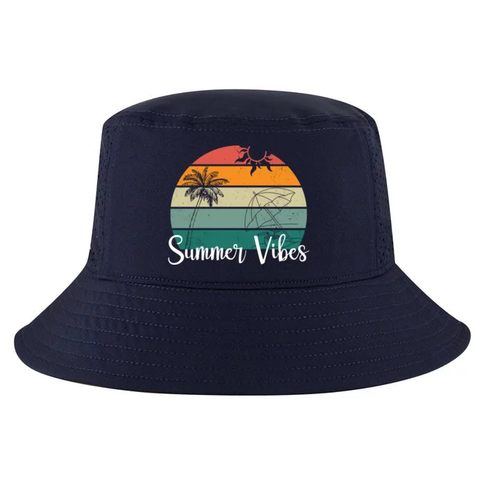 Summer Vibes Palm Trees Retro Sunset Cool Comfort Performance Bucket Hat