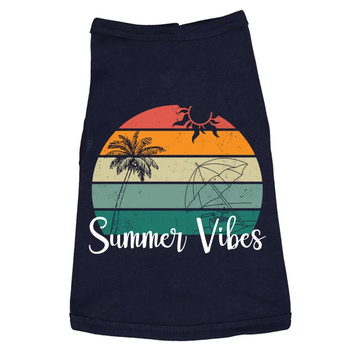 Summer Vibes Palm Trees Retro Sunset Doggie Tank