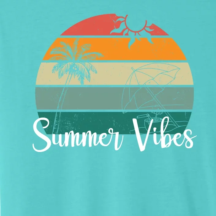 Summer Vibes Palm Trees Retro Sunset ChromaSoft Performance T-Shirt