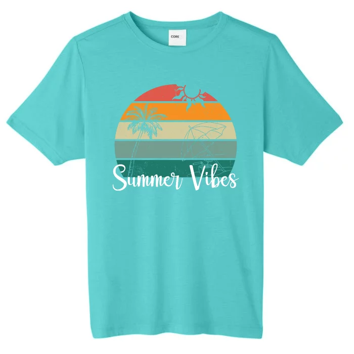 Summer Vibes Palm Trees Retro Sunset ChromaSoft Performance T-Shirt