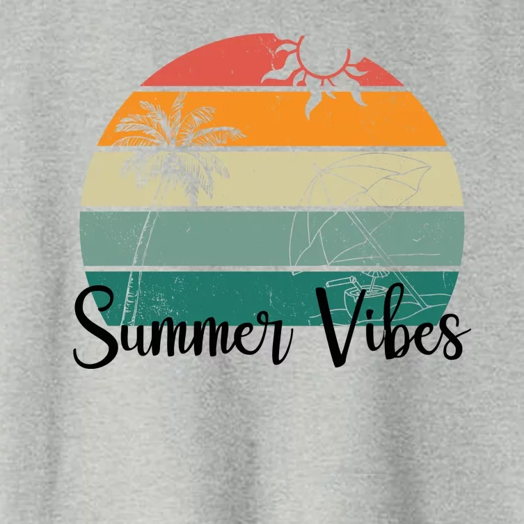 Summer Vibes Palm Trees Retro Sunset Women's Crop Top Tee