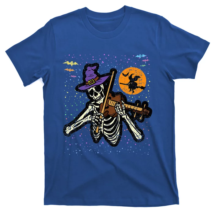 Skeleton Violin Player Halloween Costume Violinist Musician T-Shirt