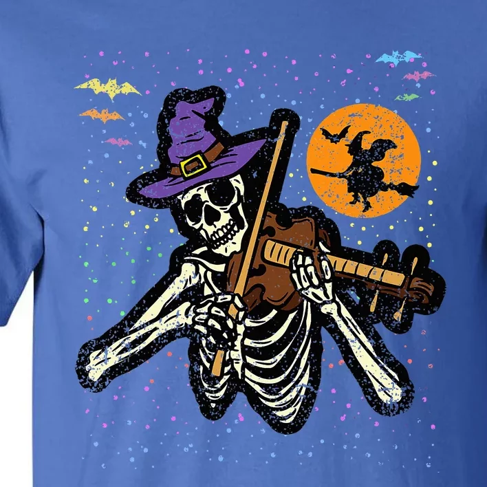 Skeleton Violin Player Halloween Costume Violinist Musician Tall T-Shirt