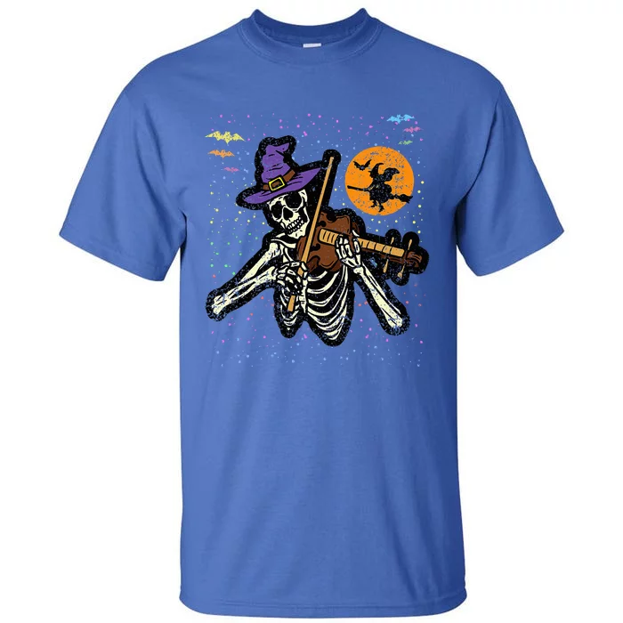 Skeleton Violin Player Halloween Costume Violinist Musician Tall T-Shirt