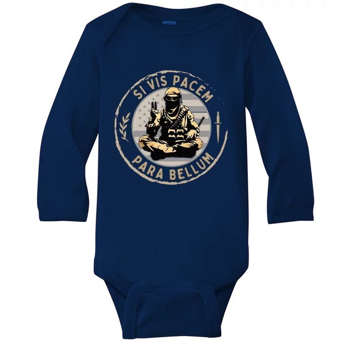 Si Vis Pacem Para Bellum Baby Long Sleeve Bodysuit