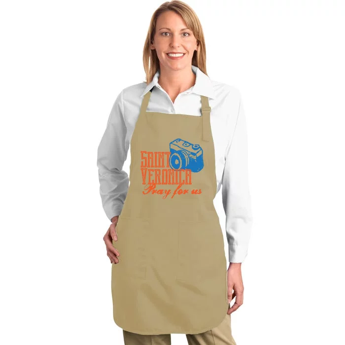 St Veronica Patron Saint Photography Photographers Catholic Cool Gift Full-Length Apron With Pocket