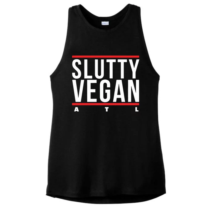 Slutty Vegan Run Slutty Ladies Tri-Blend Wicking Tank