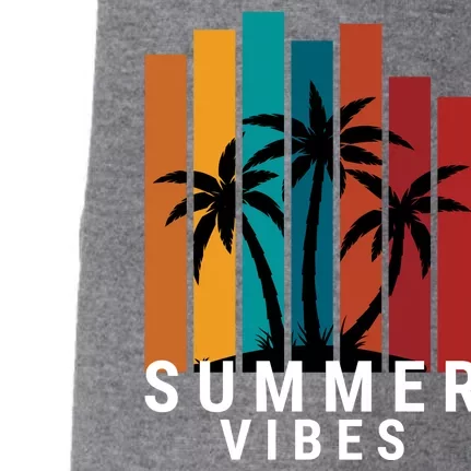 Summer Vibes Retro Palm Tree Doggie 3-End Fleece Hoodie