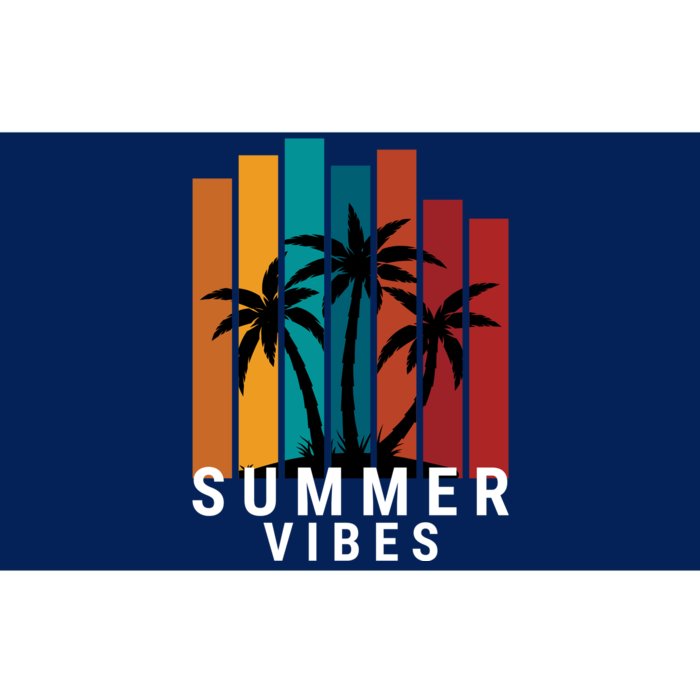 Summer Vibes Retro Palm Tree Bumper Sticker