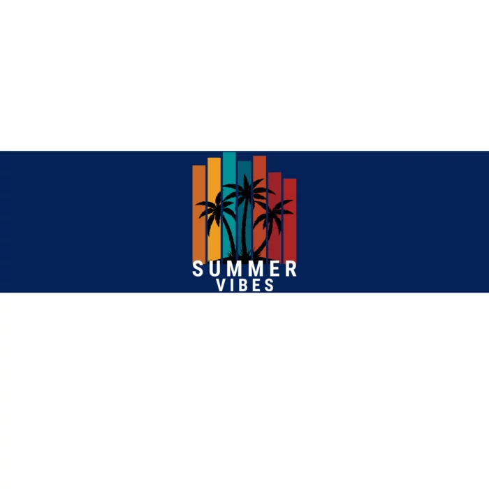 Summer Vibes Retro Palm Tree Bumper Sticker