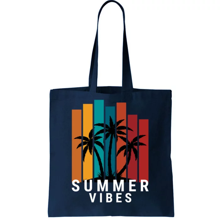 Summer Vibes Retro Palm Tree Tote Bag